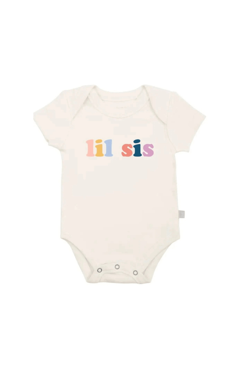 Finn + Emma Organic Baby Graphic Bodysuit | Lil Sis, Main, color, Off White