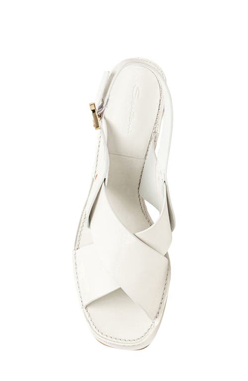 Santoni Tropez Leather Crisscross Platform Sandals