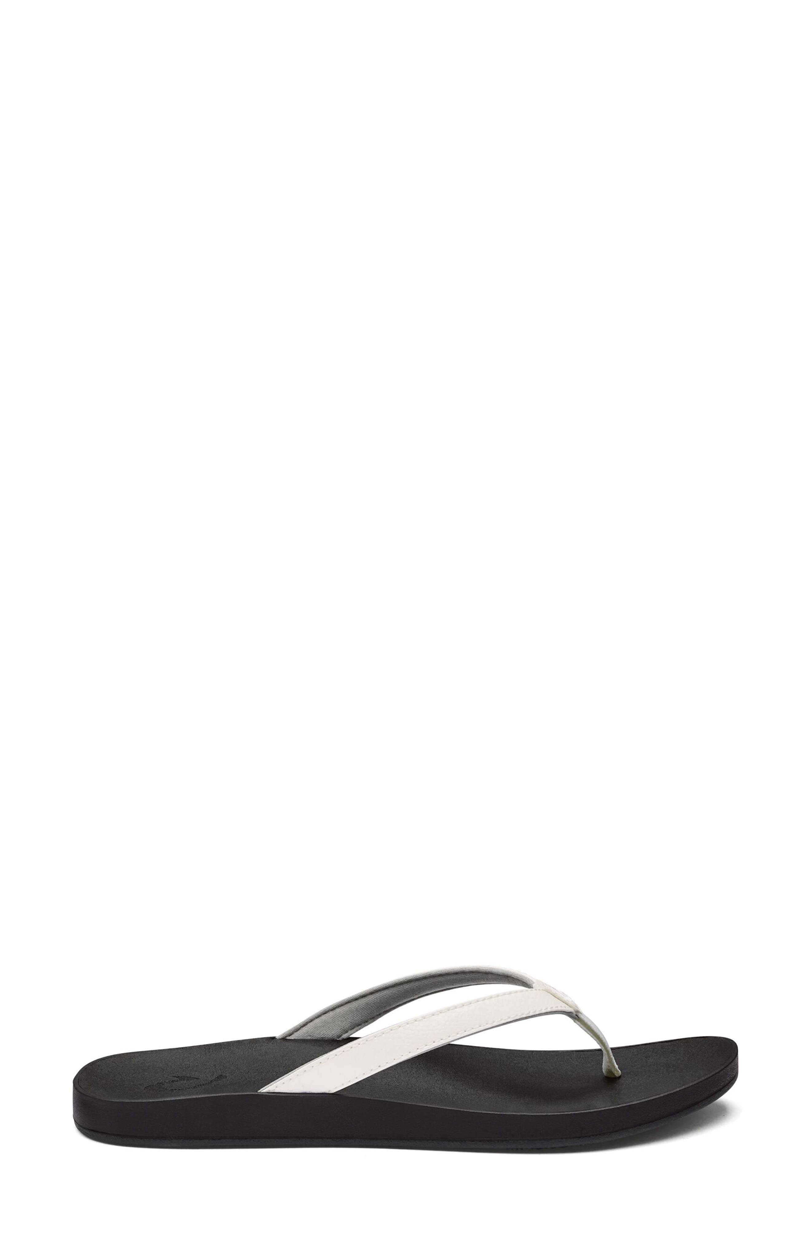Puawe Flip Flop, Alternate, color, WHITE / BLACK