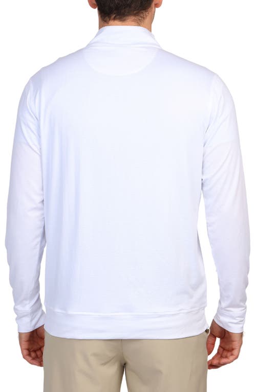 Tailorbyrd Mélange Mesh Performance Quarter Zip Pullover In White