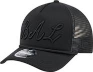 New Era Men's New Era Black Baltimore Orioles City Initial 9FORTY A-Frame M-Crown Adjustable Trucker Hat