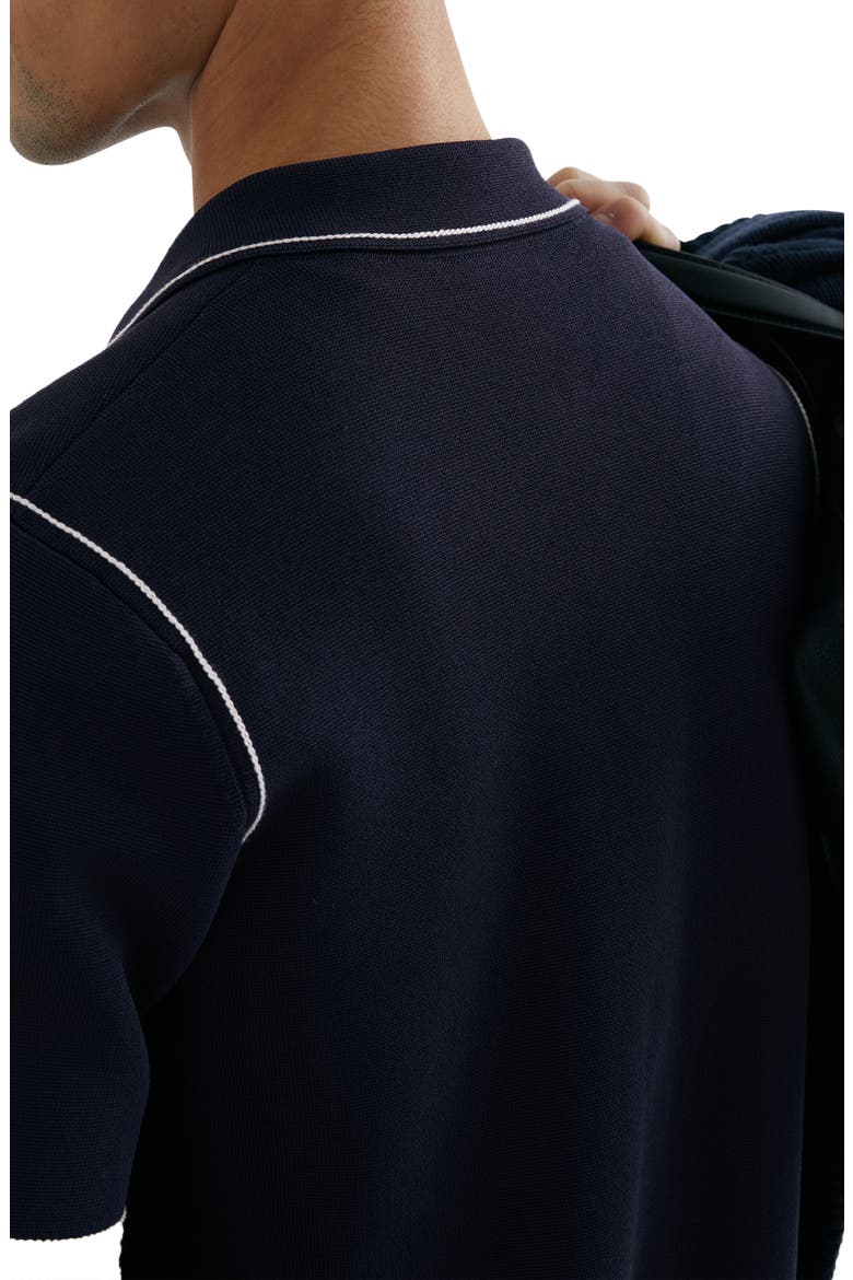 Blake Piped Zip Shirt, Alternate, color, NAVY
