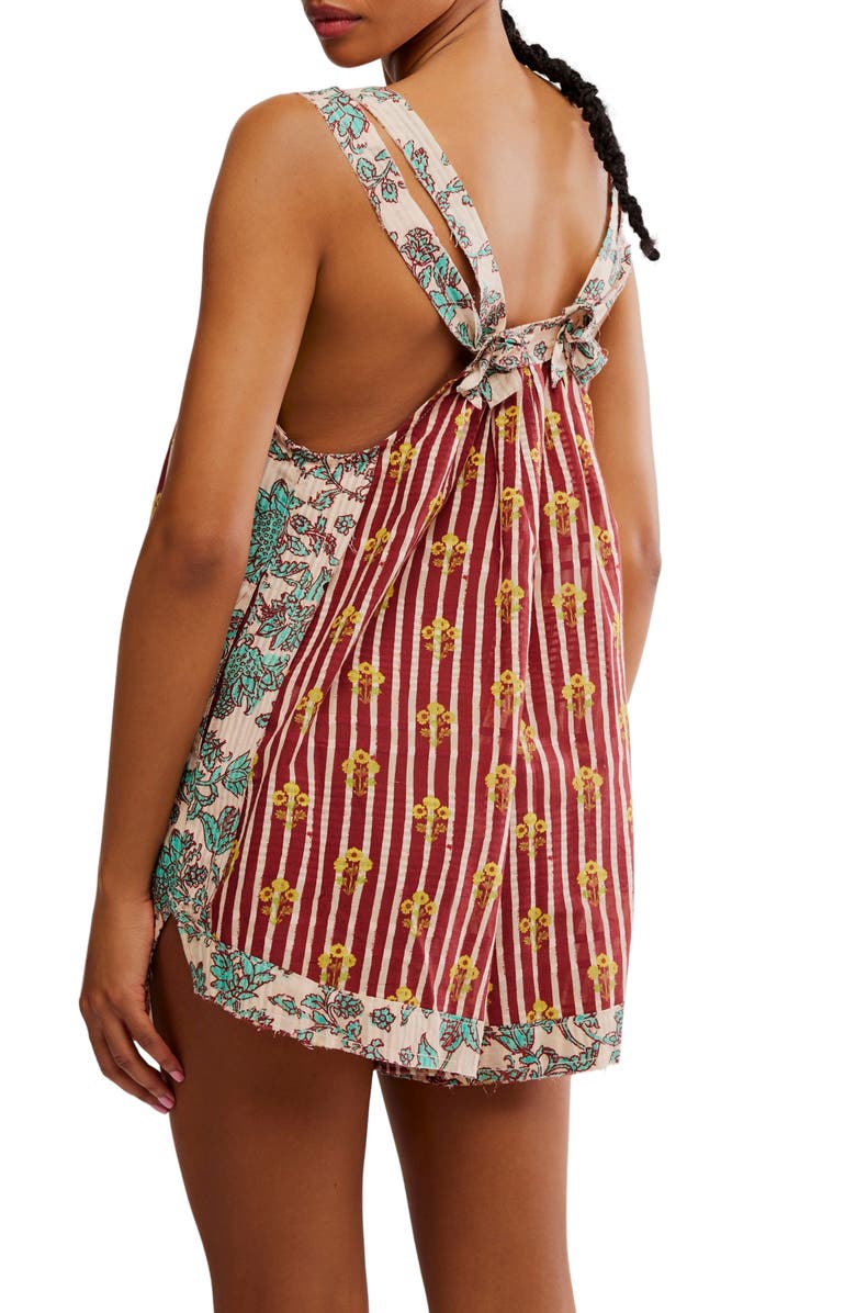 Free People Port Au Prince Sleeveless Romper, Alternate, color, Earth Combo