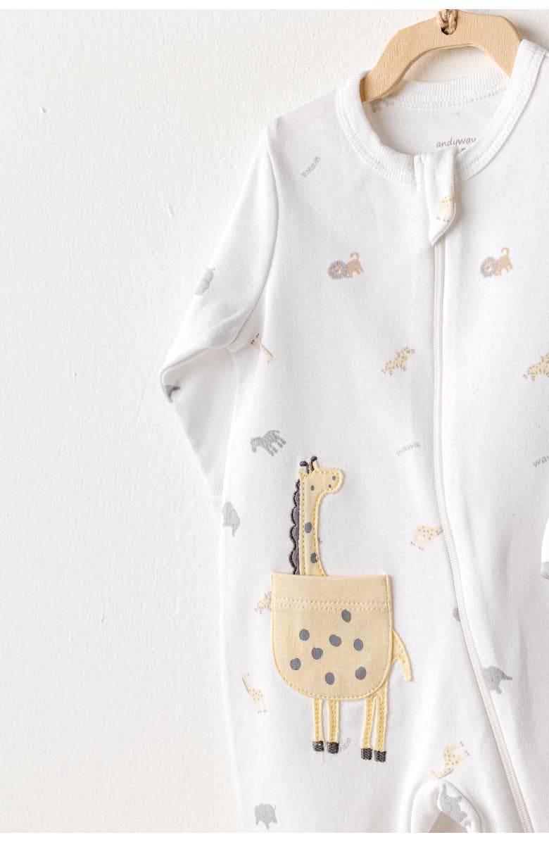 Andy Wawa Romper Little King Giraffe Set, Alternate, color, 