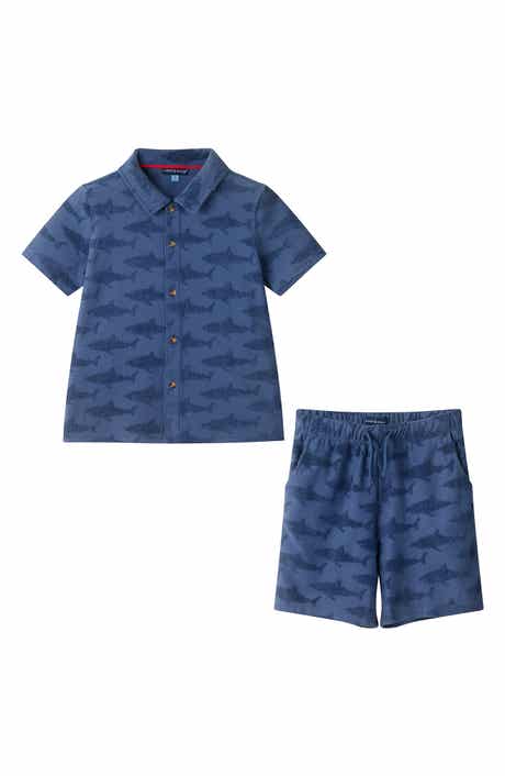 Andy & Evan Kids' Terry Button-Down Shirt & Shorts Set