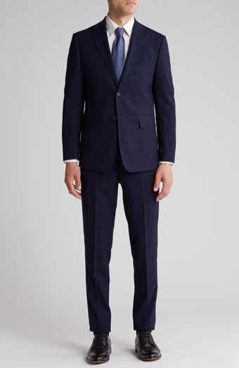 English Laundry Plaid Trim Fit Notch Lapel Two-Piece Suit