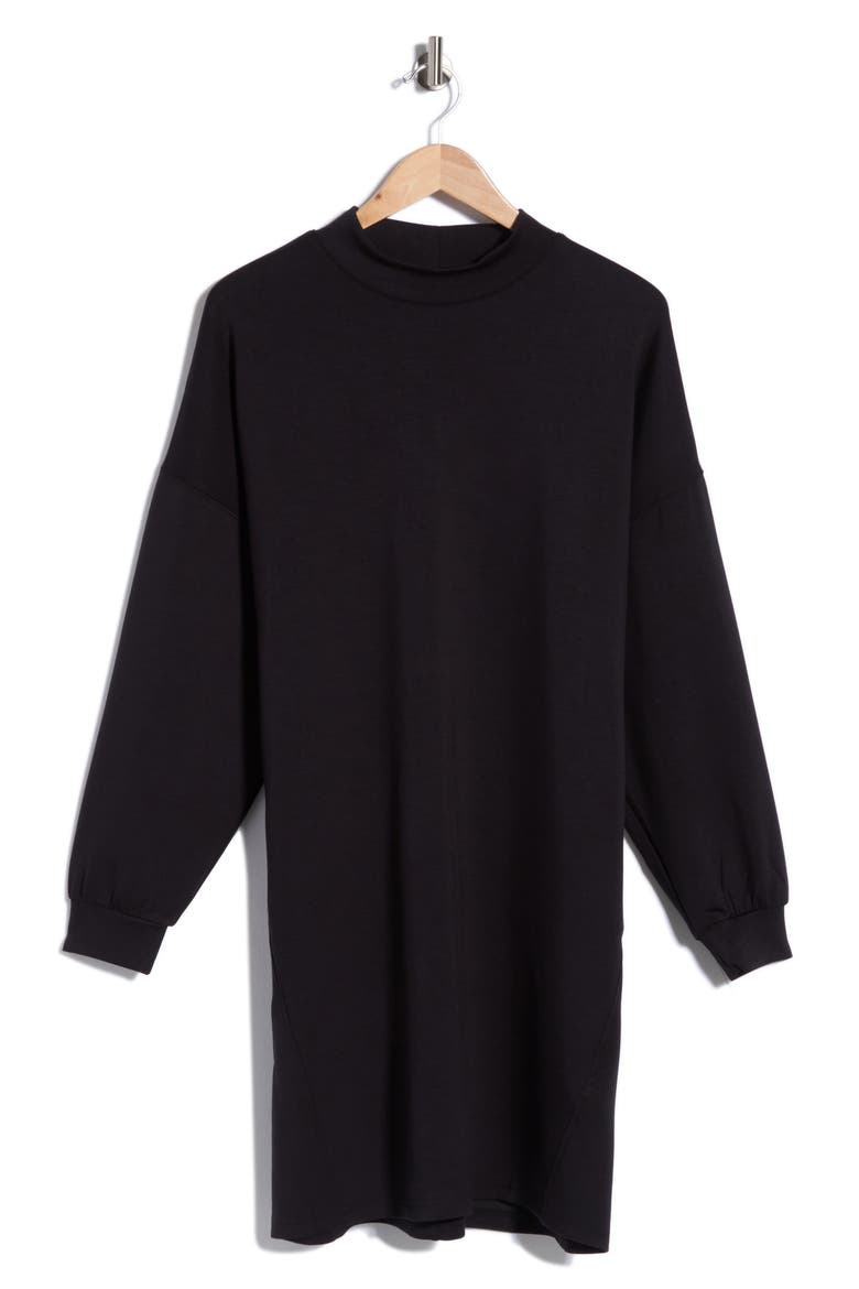 Long Sleeve Mock Neck Sweater Dress, Alternate, color, BLACK