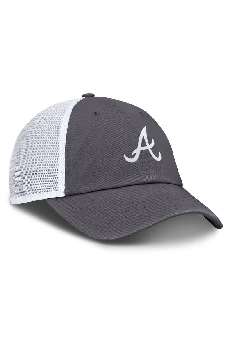 Nike Men's Nike Gray Atlanta Braves Adjustable Trucker Hat, Alternate, color, 