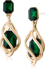 JARDIN Crystal Caged Drop Earrings