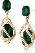 JARDIN Crystal Caged Drop Earrings