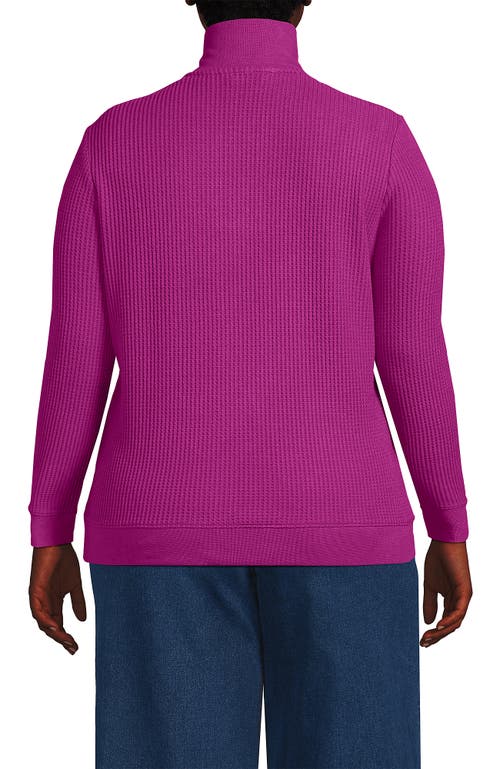Lands' End Long Sleeve Waffle Quarter Zip Pullover In Multi