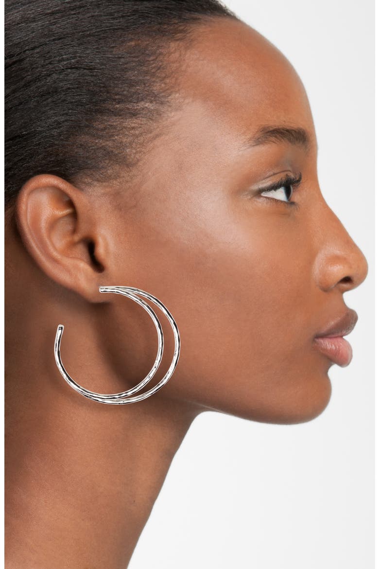 Argento Vivo Open Hoop Earrings, Alternate, color, SILVER