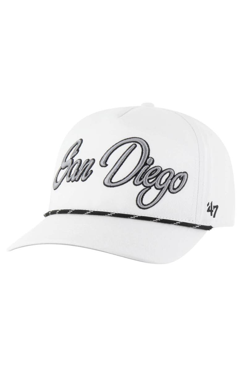 '47 Men's '47 White San Diego Padres Overhand Speckle Hitch Rope Adjustable Hat, Alternate, color, 