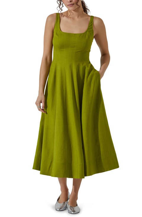Square Neck Midi Dress