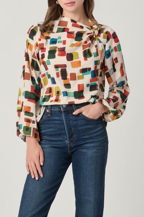 Brushstroke Print Paxton Top