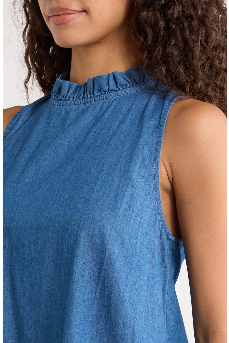 Haysville Benson Cotton Trapeze Minidress, Alternate, color, DENIM