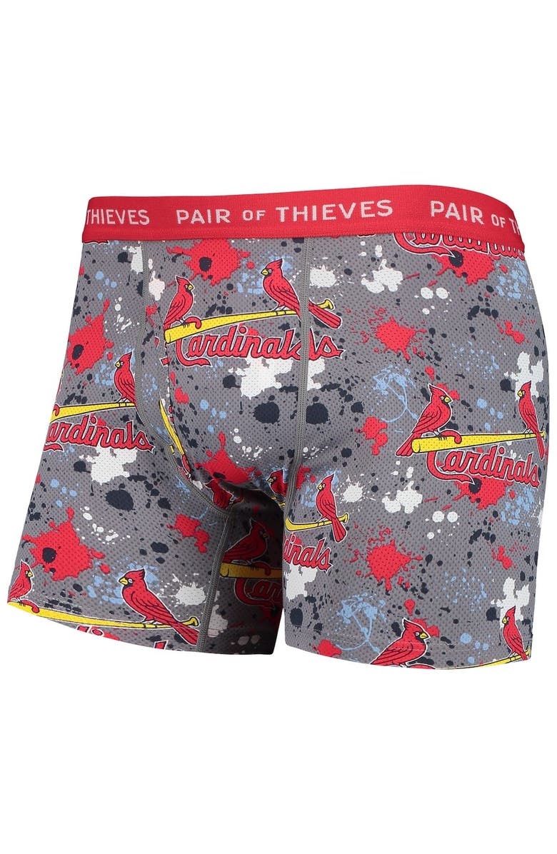 Pair of Thieves Men's Pair of Thieves Gray/Navy St. Louis Cardinals Super Fit 2-Pack Boxer Briefs Set, Alternate, color, Gray