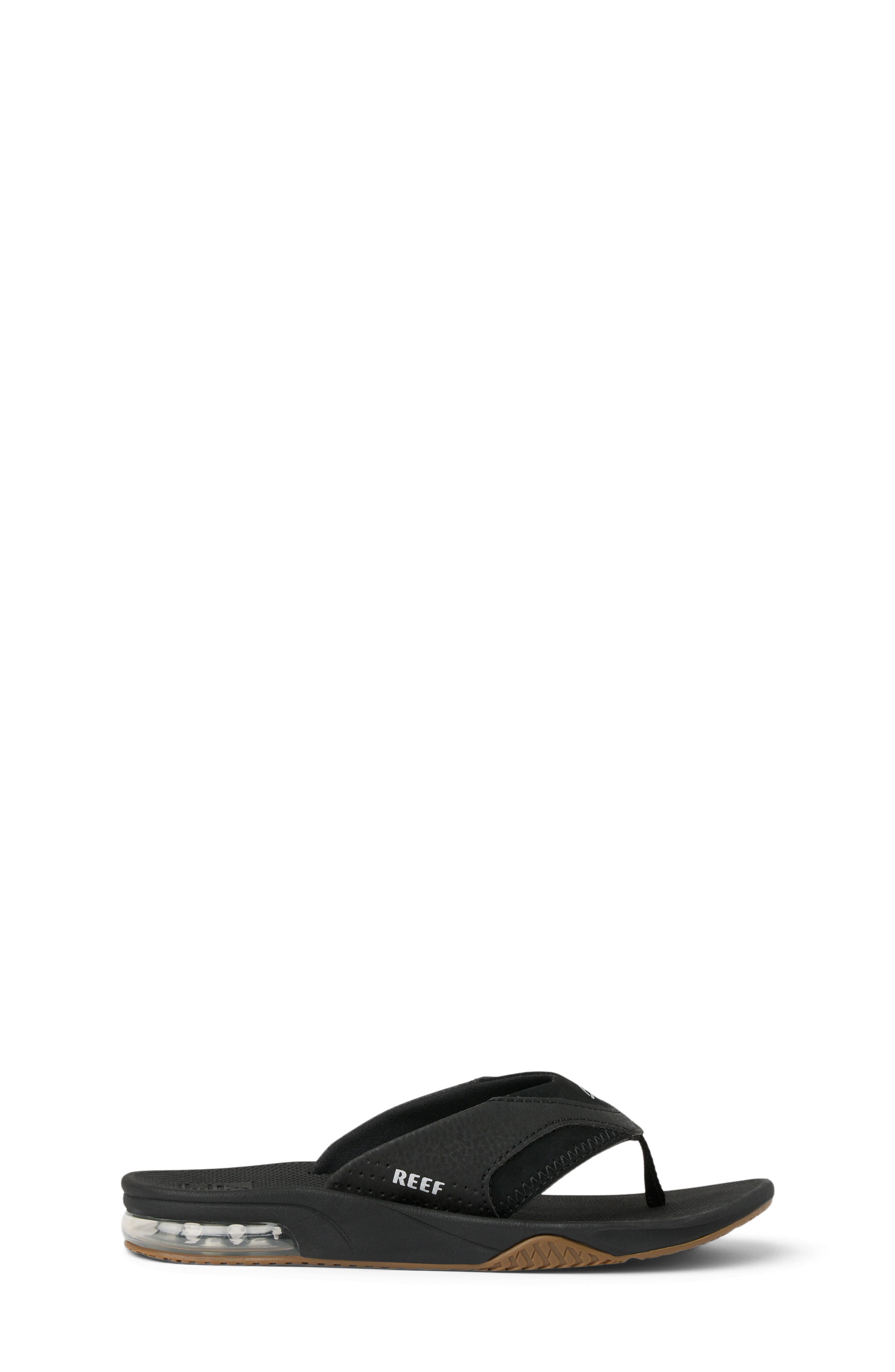 Reef Kids' Fanning Flip Flop, Alternate, color, Black/ Silver