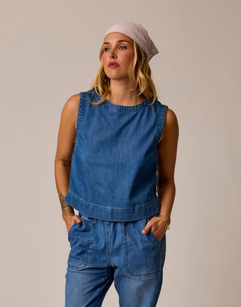 Susie Denim Tank, Magnolia