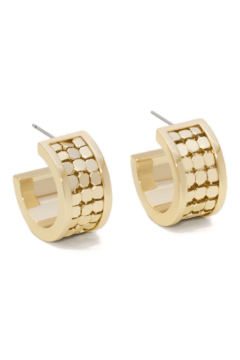 Nora Huggie Hoop Earrings, Main, color, GOLD