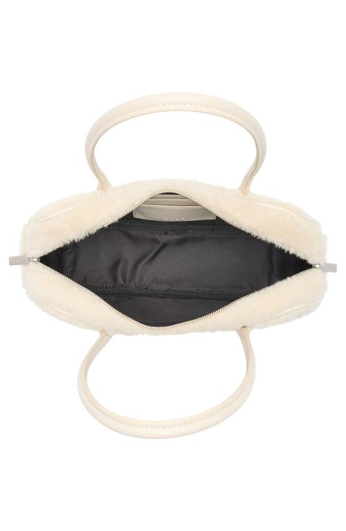 Bcbg Angled Faux Fur Shoulder Bag In Gray