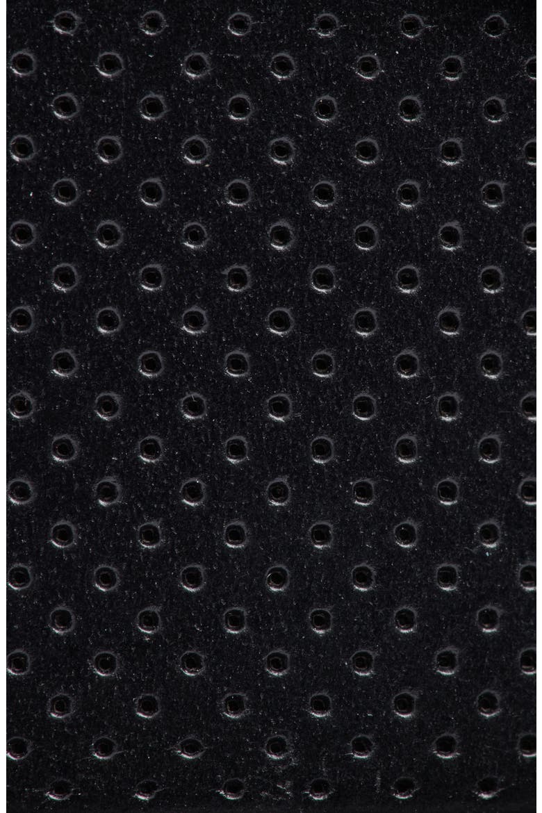 Perforated Leather Belt, Alternate, color, BLACK