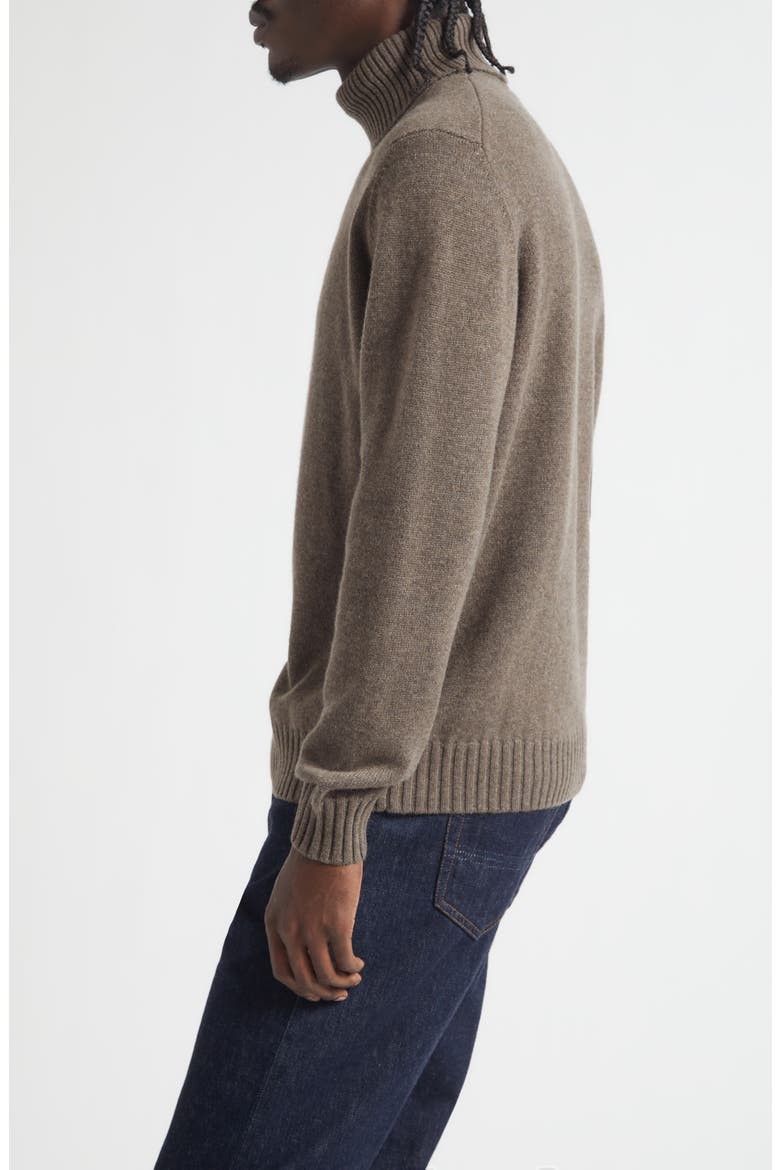 Cashmere Turtleneck Sweater, Alternate, color, MID BROWN