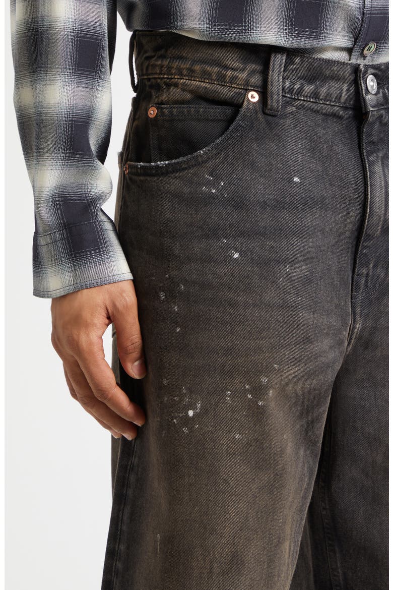 Paint Splattered Denim Bermuda Shorts, Alternate, color, NEBULA WASH