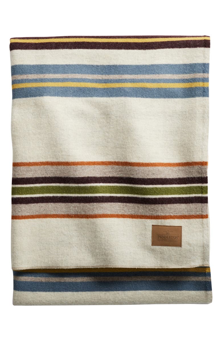 Pendleton Bridger Stripe Wool Blanket, Main, color, 