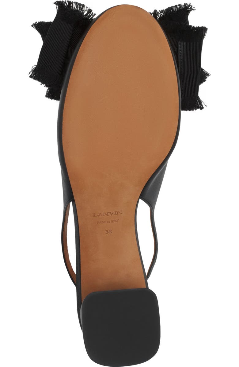 Lanvin Leather Heeled Slingback Ballerina, Alternate, color, Black