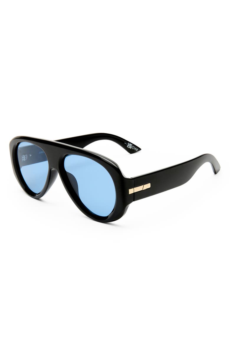 Le Specs Dream Boat 57mm Aviator Sunglasses, Alternate, color, Black / Blue Mono