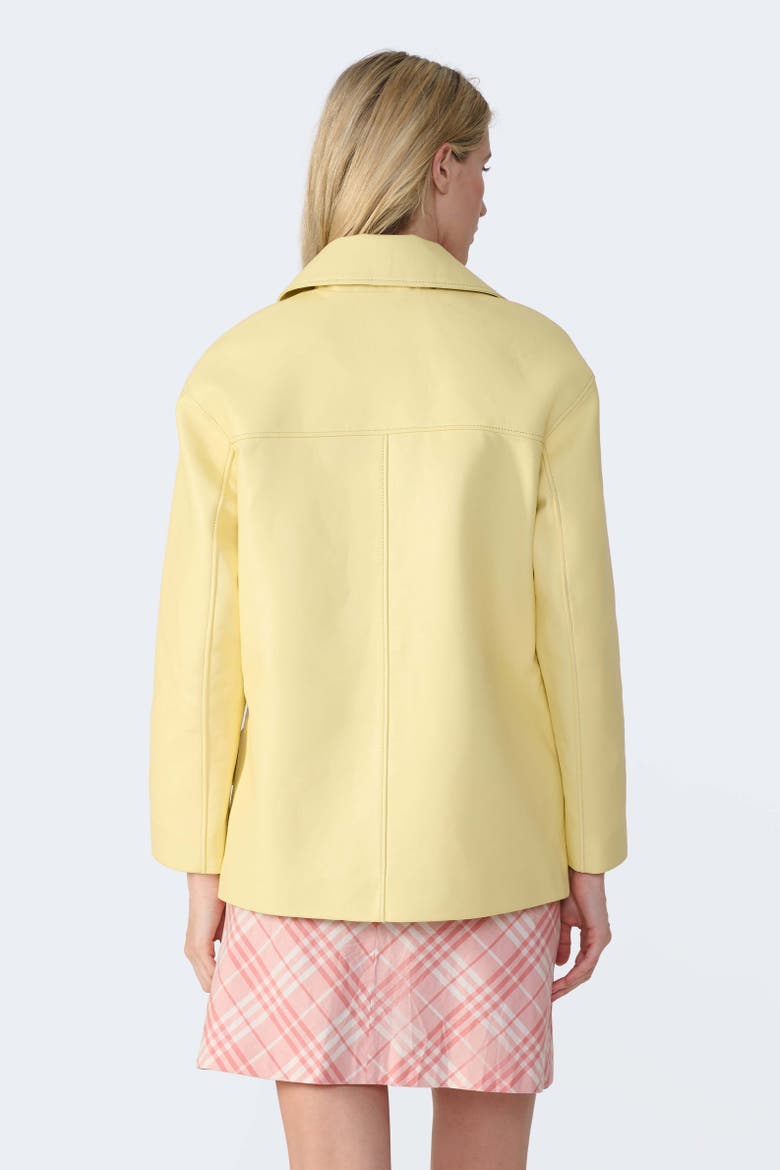 Colette Leather Jacket, Alternate, color, Butter Yellow