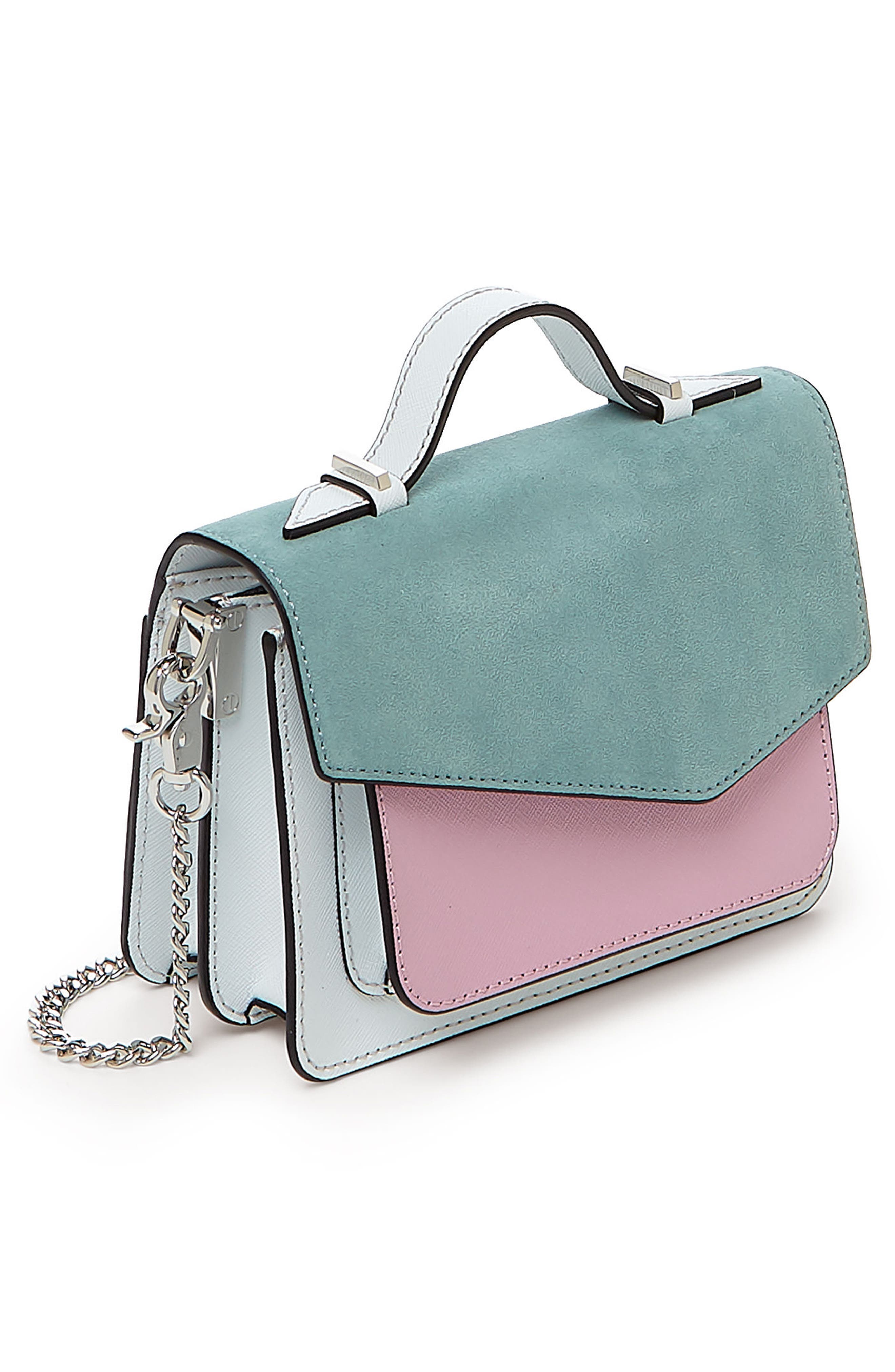 Mini Cobble Hill Calfskin Leather Crossbody Bag, Alternate, color, SEAFOAM  COLORBLOCK