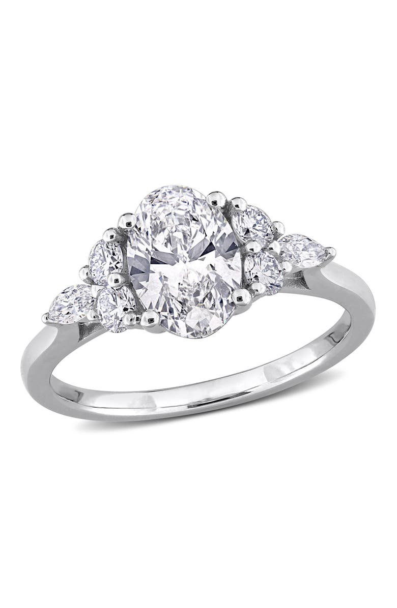 Julianna B. 1-5/8 CTW Lab-Grown Diamond Cluster Ring 14k, Main, color, White Gold