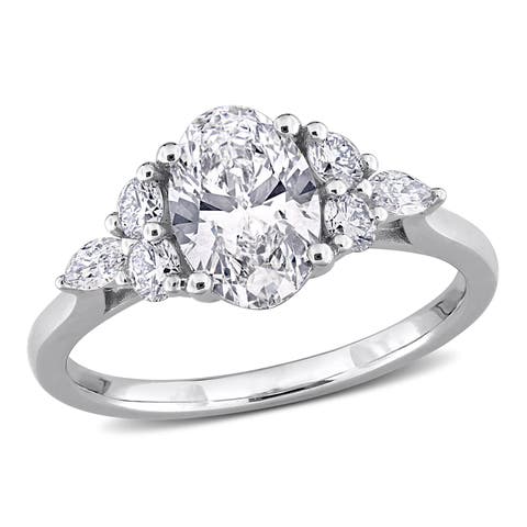 1-5/8 CTW Lab-Grown Diamond Cluster Ring 14k