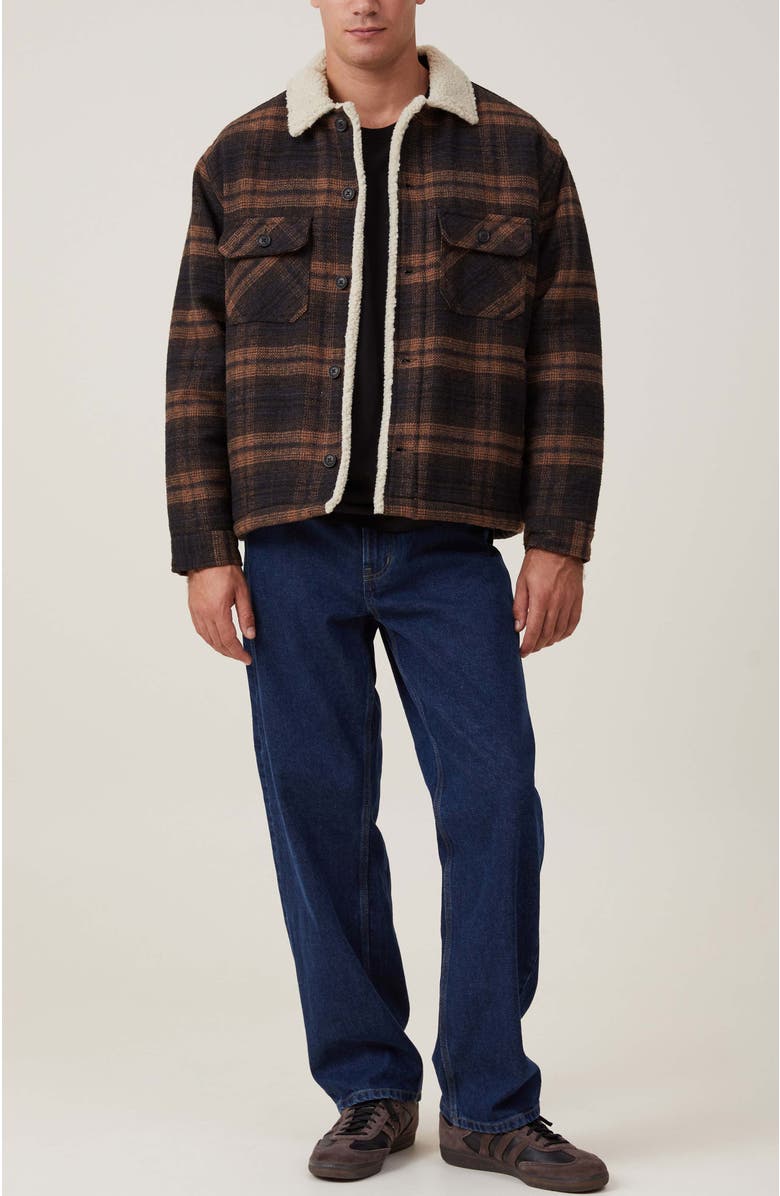 Cotton On Men's Teddy Lined Trucker, Alternate, color, 