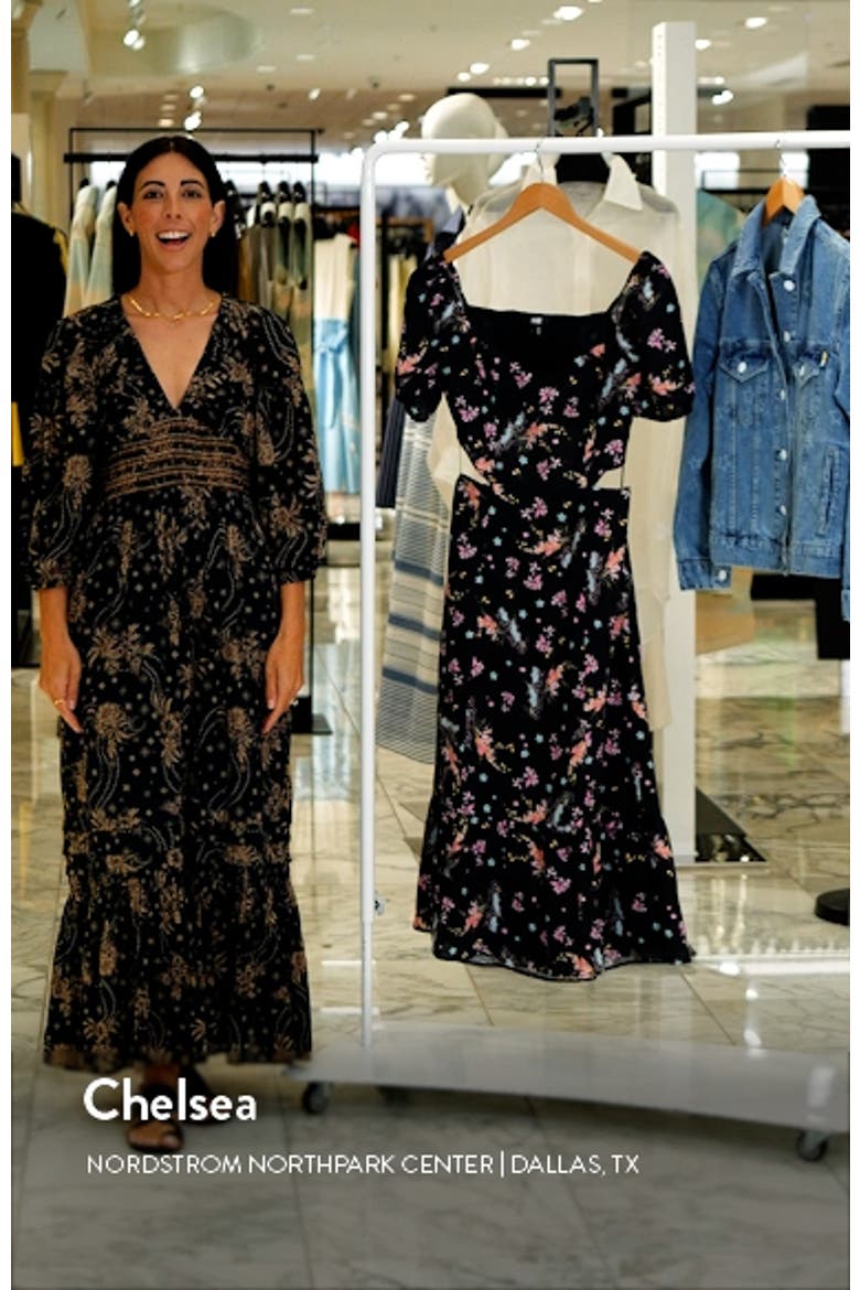Linh Floral Cutout Puff Sleeve Linen & Cotton Sundress video