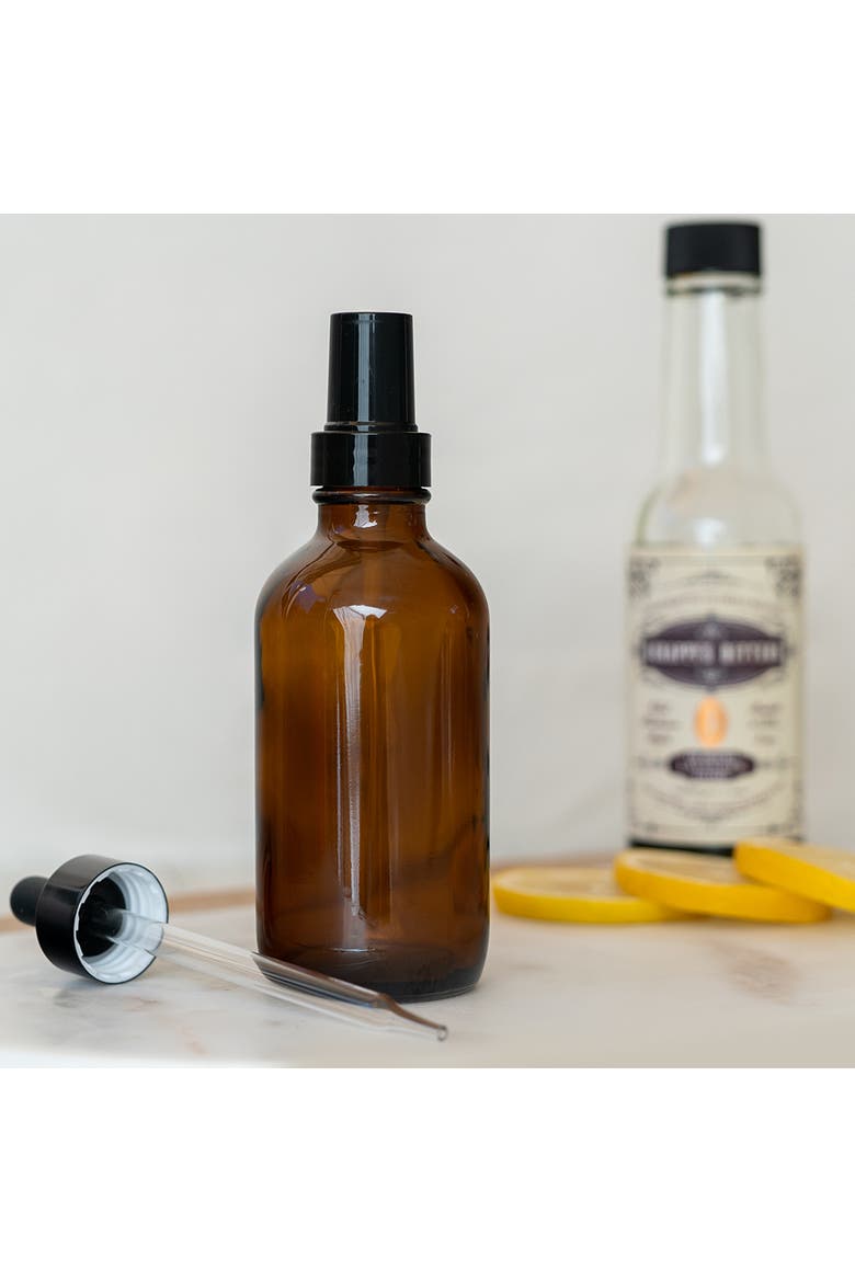 Cocktail Atomizer & Eye Dropper Spray Bottle Set, 4 oz Brown, Alternate, color, Brown