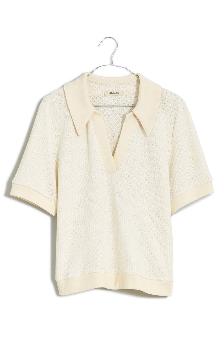 Madewell Pointelle Johnny Collar Polo, Alternate, color,