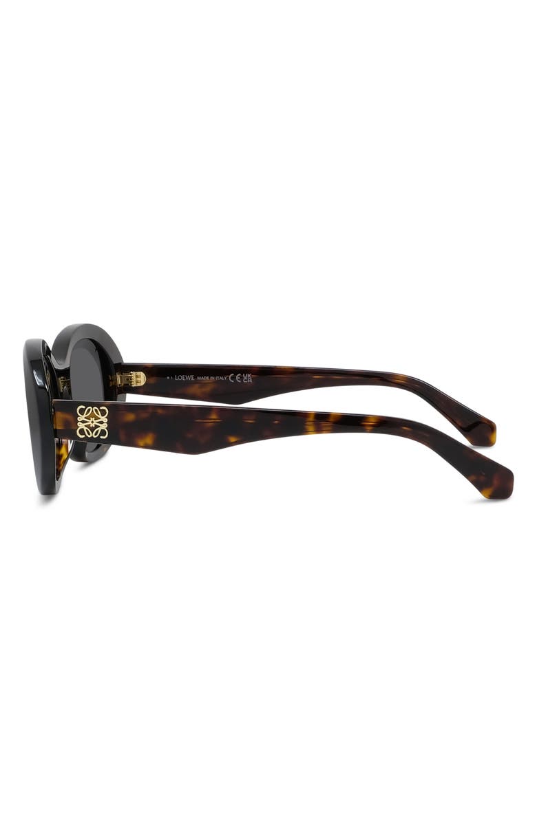 Loewe Anagram 54mm Oval Sunglasses, Alternate, color, Dark Havana / Smoke