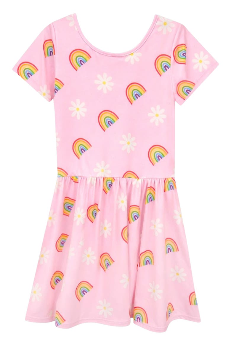 Kids' Be Happy Dress, Main, color, PINK DAISY RAINBOW
