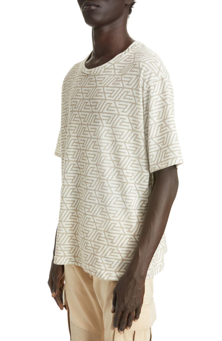Balmain Pyramid Monogram Print Cotton T-Shirt, Alternate, color, 