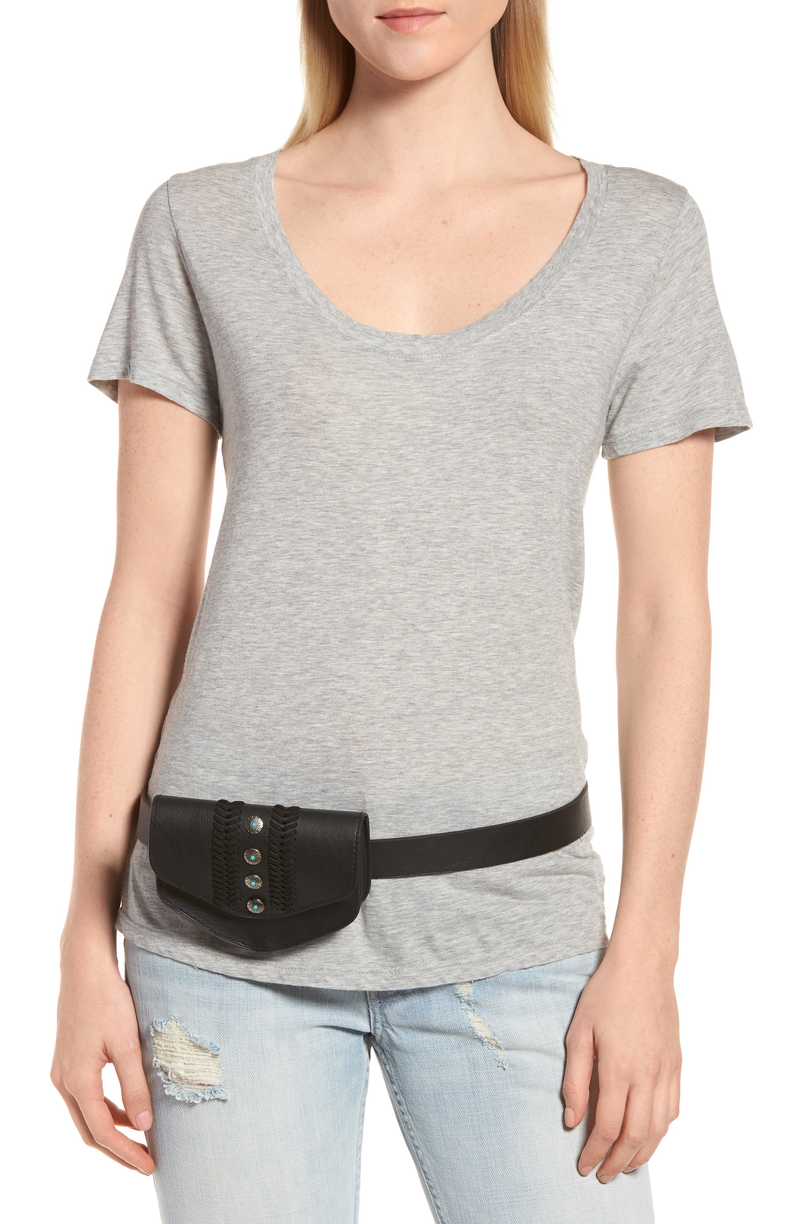 BP. Western Detail Faux Leather Belt Bag, Alternate, color, 