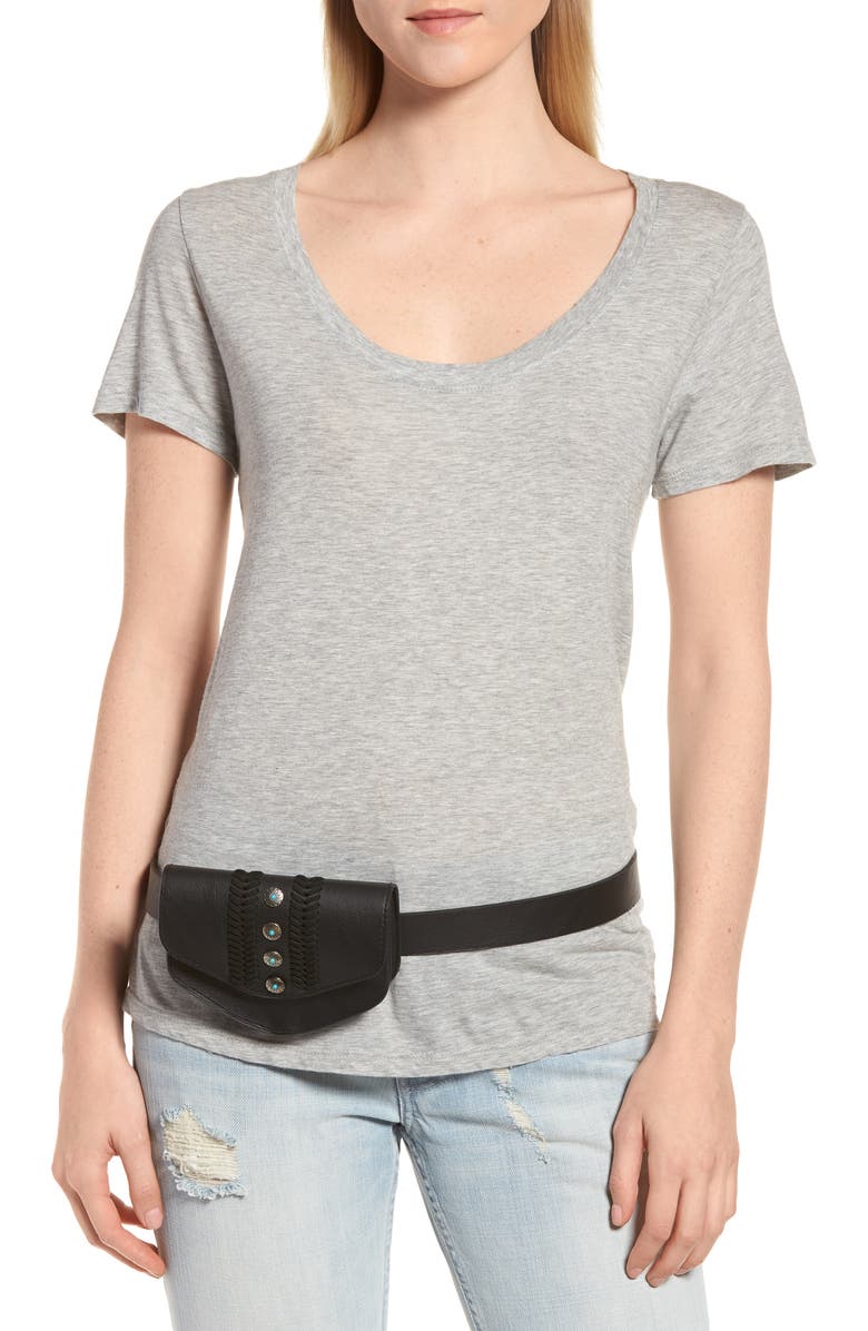 BP. Western Detail Faux Leather Belt Bag, Alternate, color,