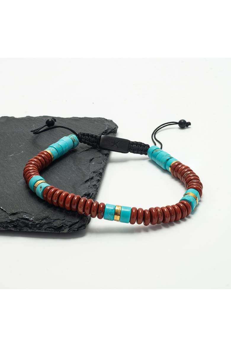 Nomadic Turquoise & Red Jasper Rope Beaded Bracelet, Main, color, Red