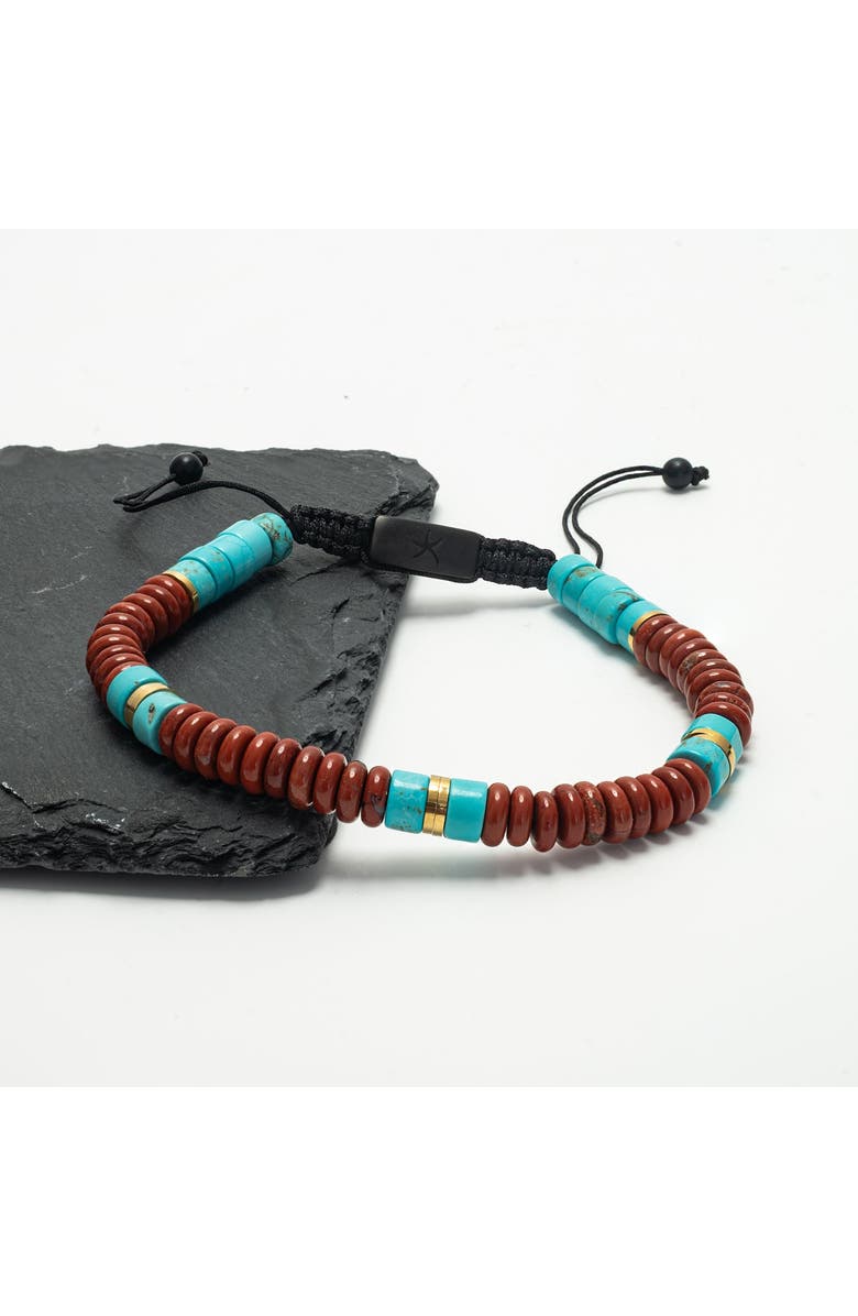 Starfish Project Nomadic Turquoise & Red Jasper Rope Beaded Bracelet, Main, color, Red