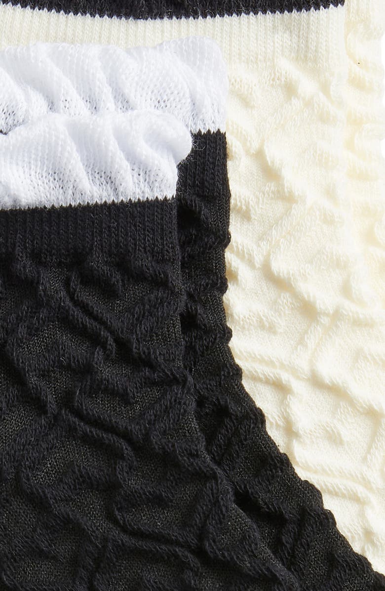 Stems 2-Pack Ruffle Textured Heart Ankle Socks, Alternate, color, 