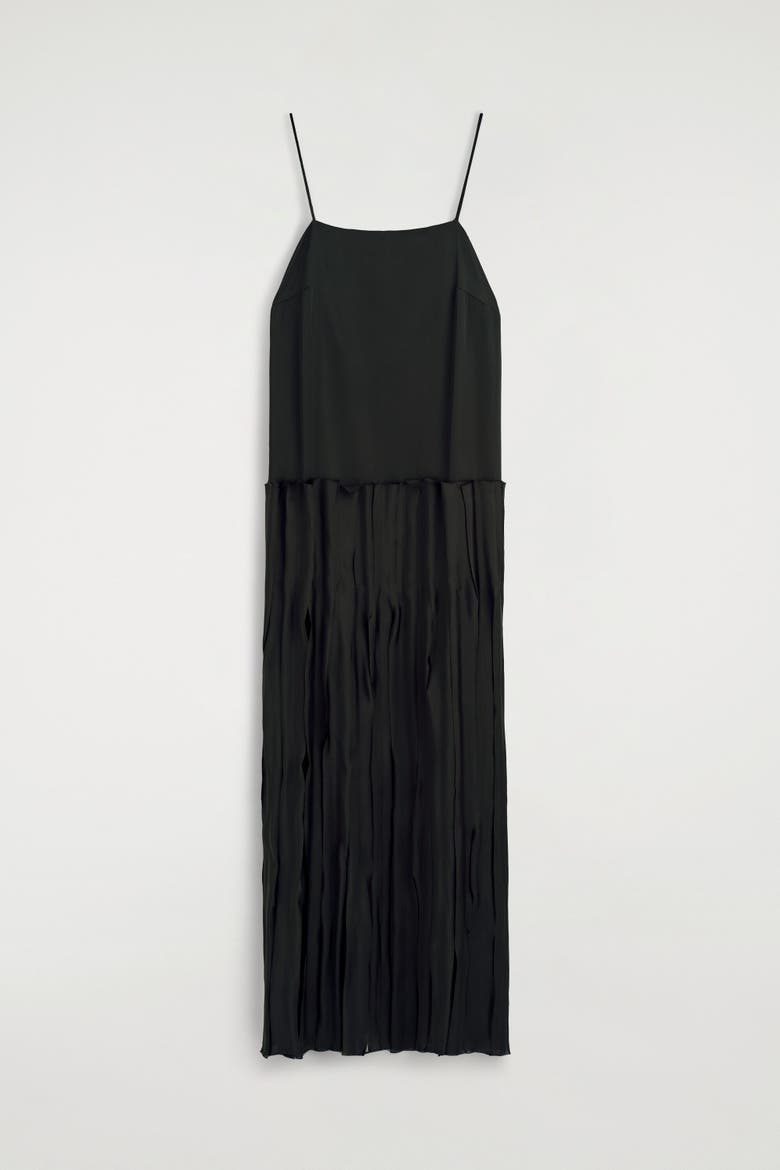 Appliquéd Panelled Midi Dress, Alternate, color, DARK GREEN