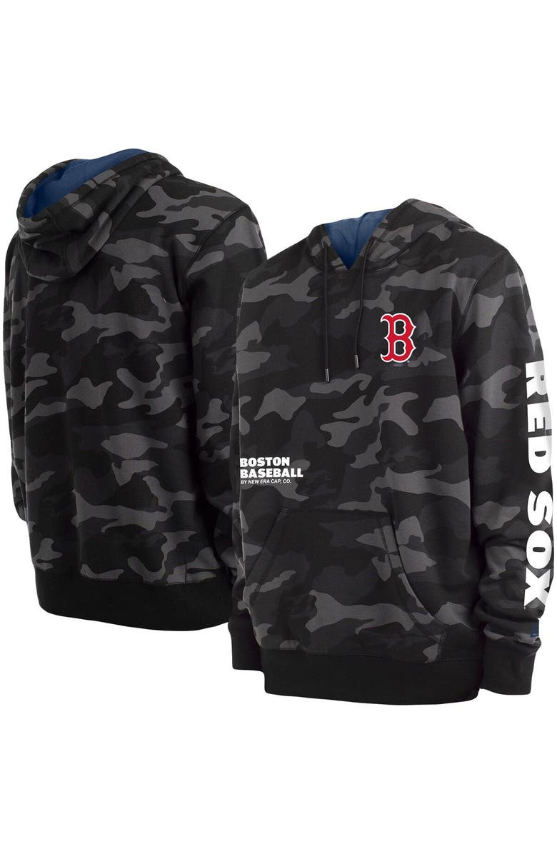 New Era Men's New Era Black Boston Red Sox Camo Pullover Hoodie, Alternate, color, 