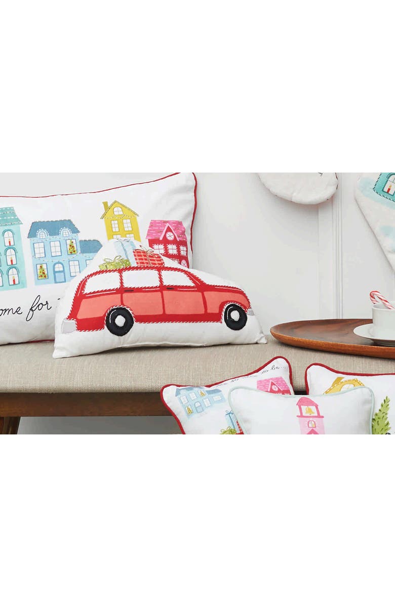 C&F Home Christmas Car Printed & Embellished Throw Pillow, Alternate, color, Red